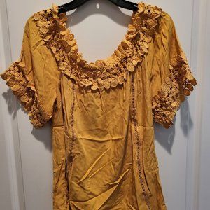Fabiola 2XL & 3XL Mustard Color Blouse